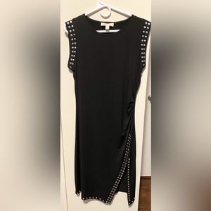 Michael kors black studded dress with side split Large